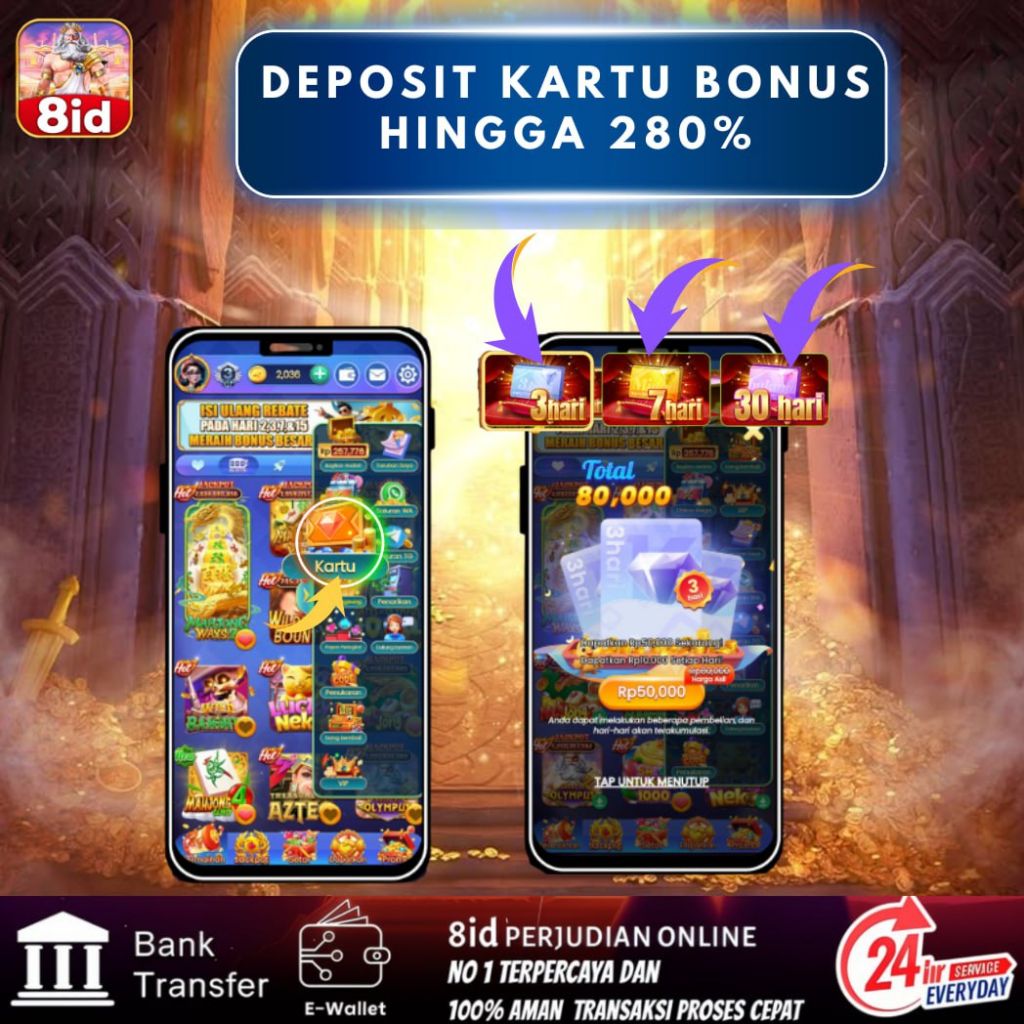 8id APK Slot Login deposit karty bonus hingga 280%